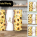 Sunflower bridal party tumbler Personalized tumbler with sunflower. Stainless steel bridesmaid cup
